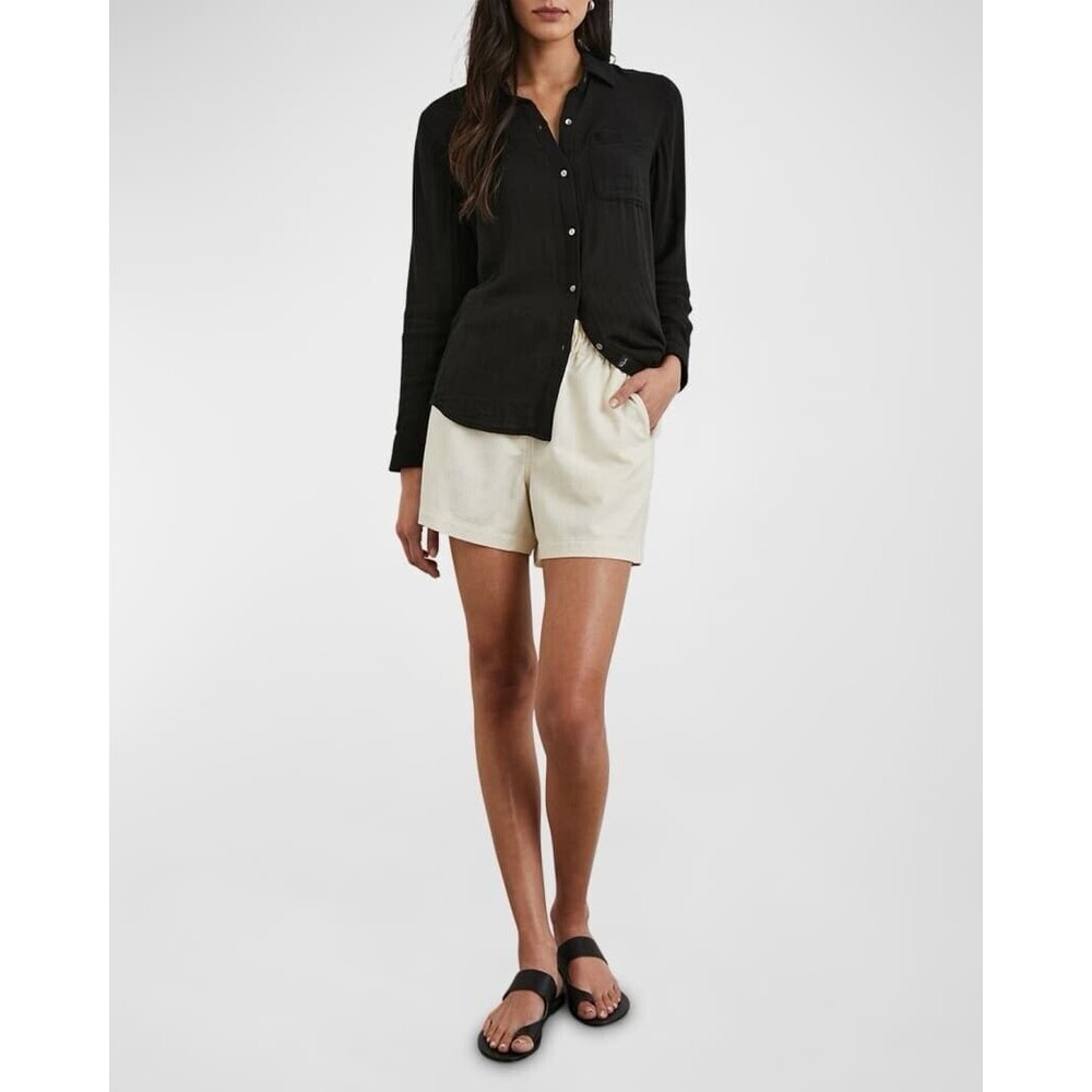 Rails Ellis Black Button Front Long Sleeve Top Sh… - image 4